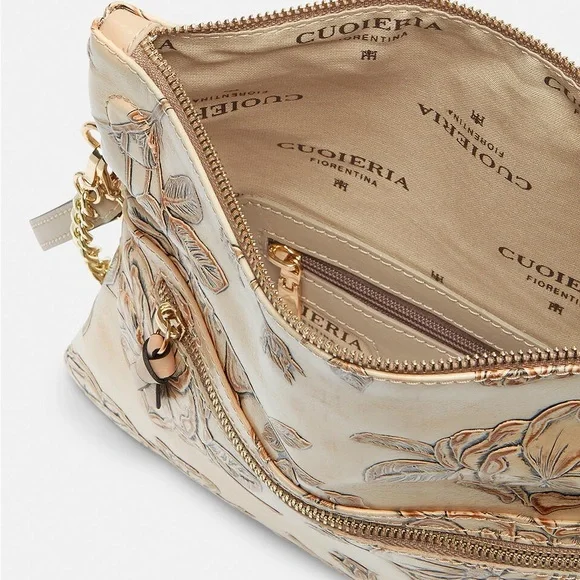 Italian Ivory Leather Crossbody/Clutch Handbag by Cuoieria Fiorentina - Picture 5 of 5